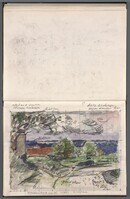 KT 1997 071
<br/>
Schetsboek (1976/92) met 11 losse bladen (1983) St. Hippolyte, Vaucluse, Le Grand Pressigny, Laren; 58 bladen / 54 schetsen en 11 losse bladen met 9 schetsen
<br/>
<em>Kat, Otto Boudewijn de (1907 - 1995)</em>
